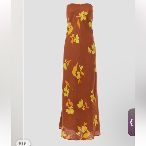 Soleil Soleil Strapless Floral Brown Dress - Picture 1 of 15